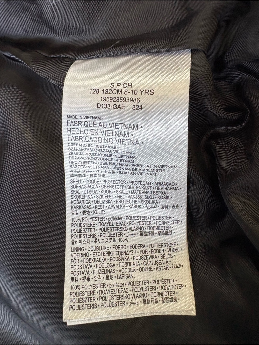 Jordan Kids' Black Camo Hooded Faux Down Puffer Jacket Sz S 8-10 - Picture 4 of 7